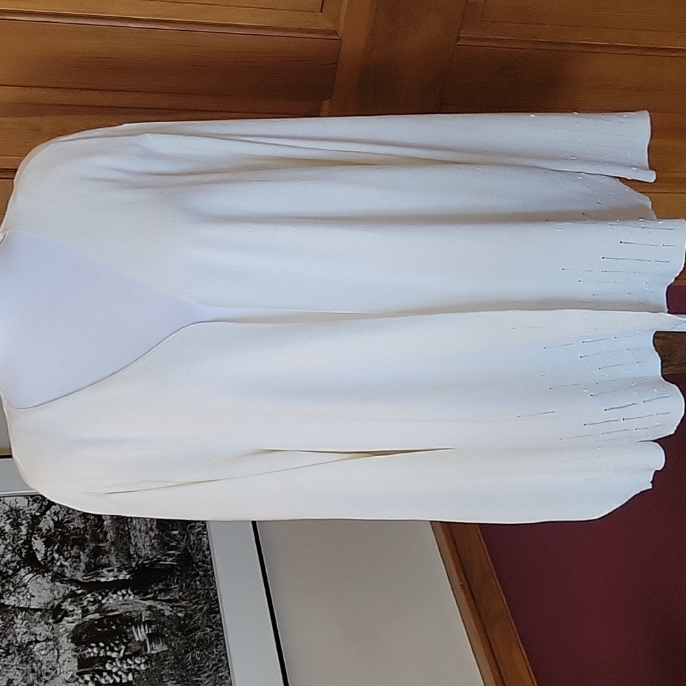 BEAD EMBELLISHED CREAM SWEATER SET